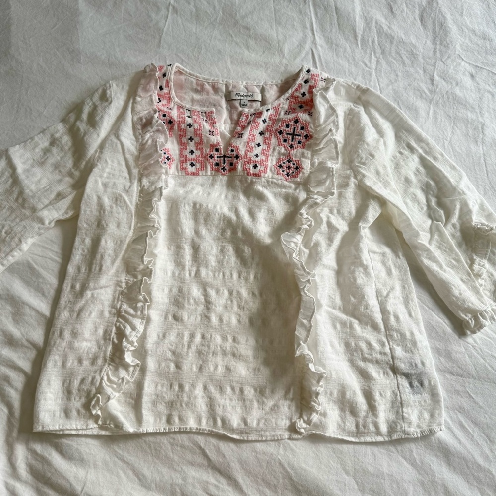 Madewell Blouse with Embroidery
